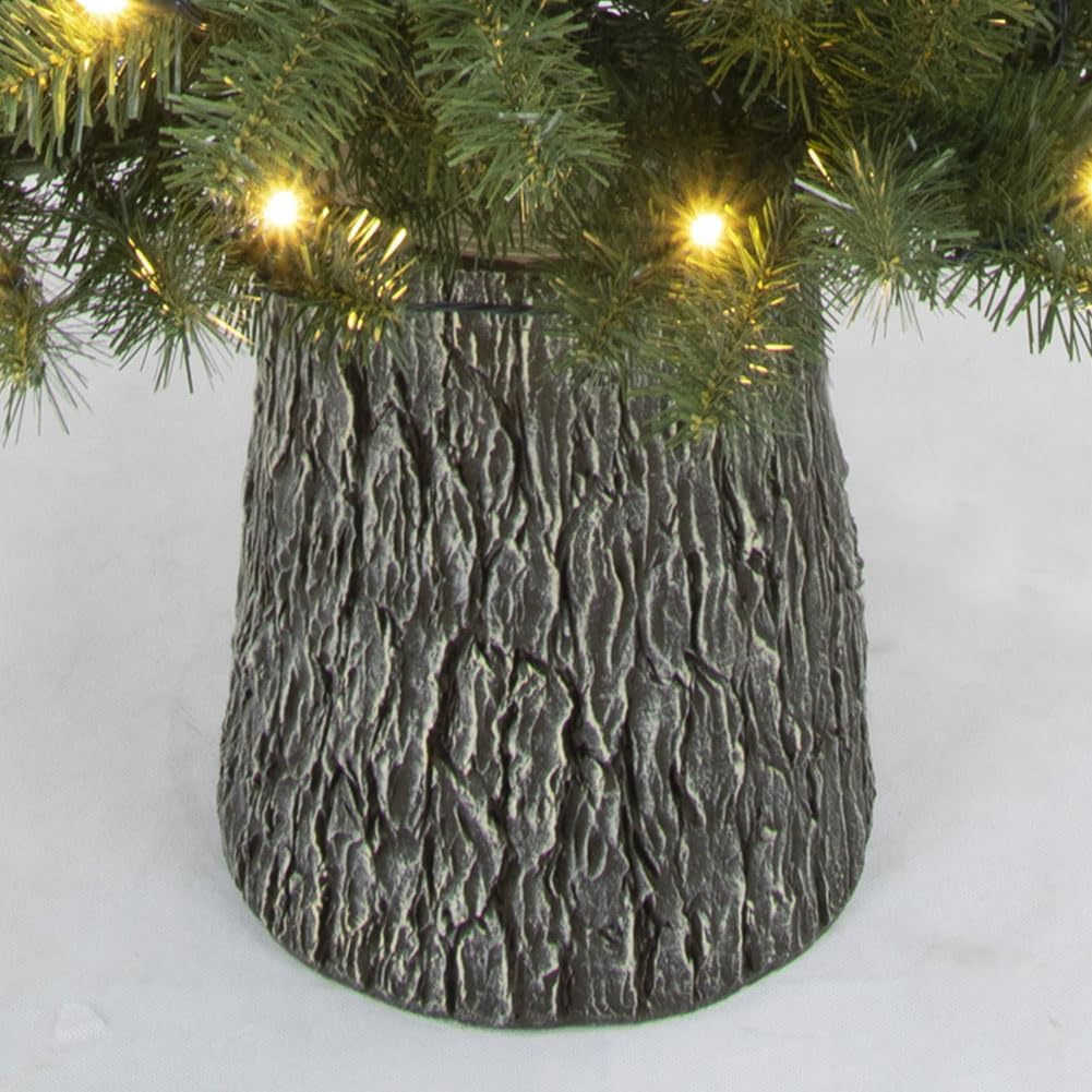 le stelle albero di natale artificiale verde h 240cm x l 117cm pino super folto con 350 luci led incorporate e base effetto legno