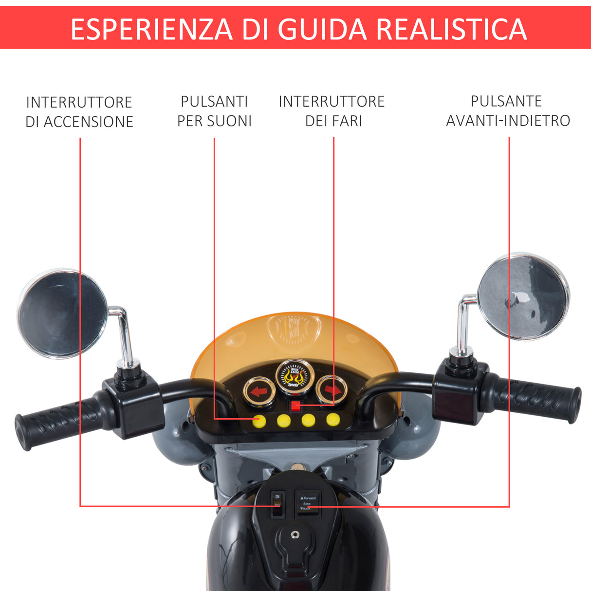 easycomfort easycomfort moto elettrica per bambini con 3 ruote 6v nero