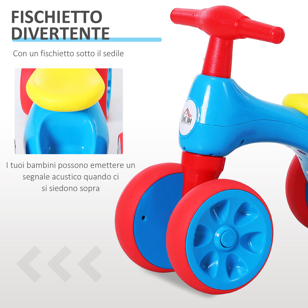 easycomfort easycomfort bicicletta senza pedali per bambini da 18 a 36 mesi rosso blu giallo
