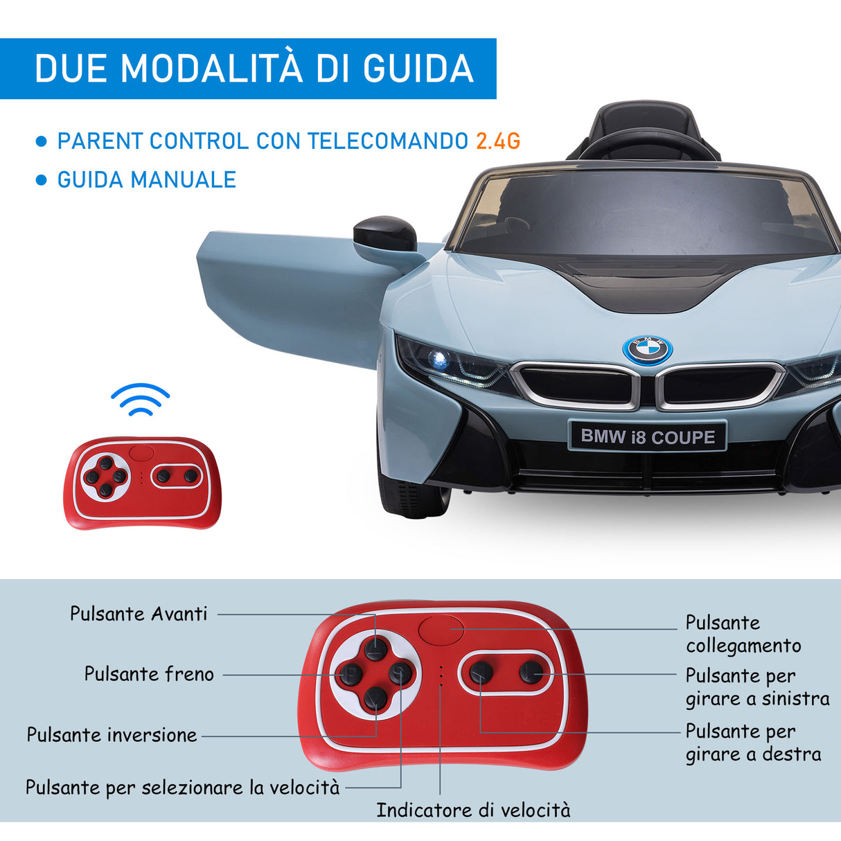 easycomfort easycomfort macchinina elettrica bmw per bambini 3 8 anni con telecomando luci e lettore mp3 blu