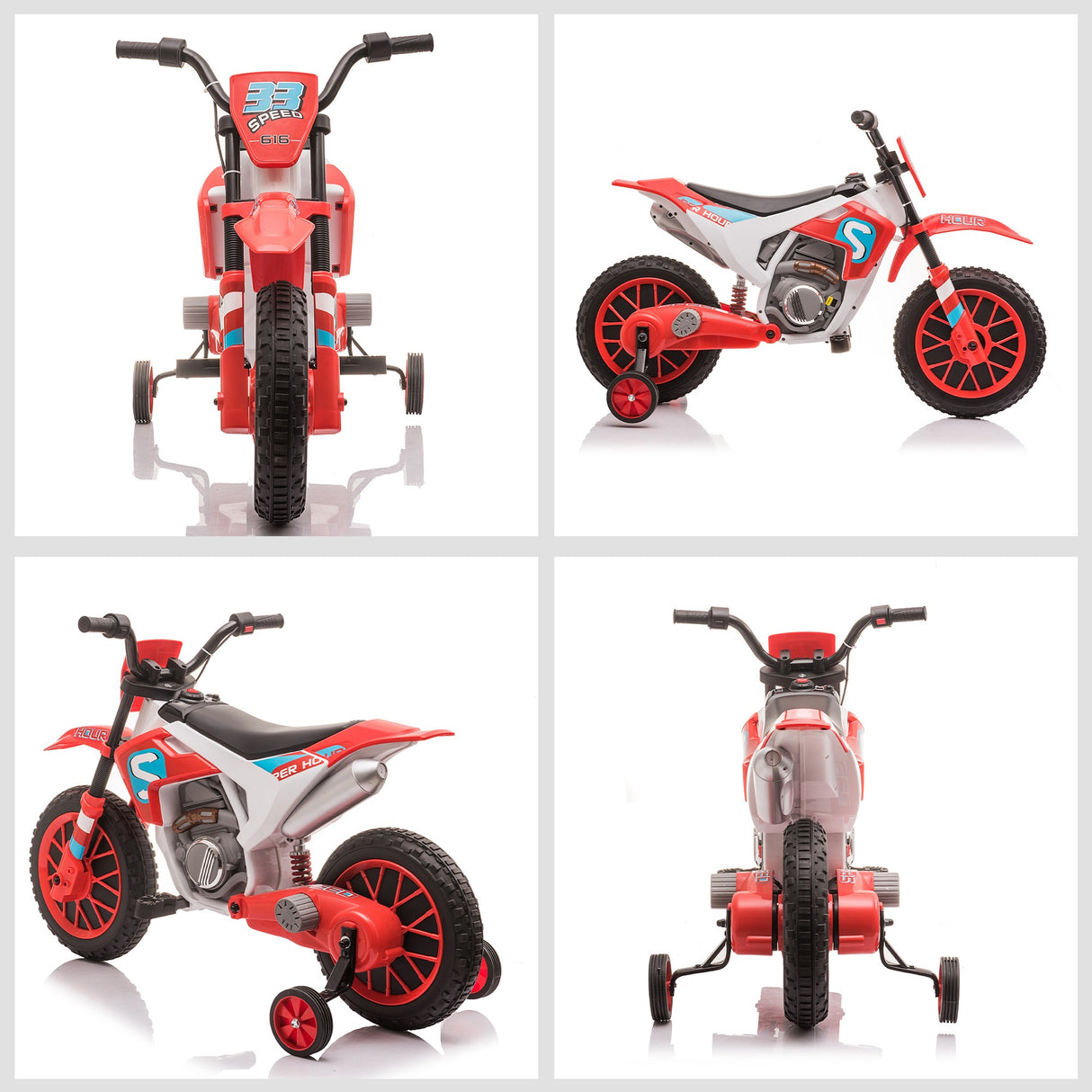 easycomfort easycomfort moto da cross elettrica per bambini da 3 5 anni rosso