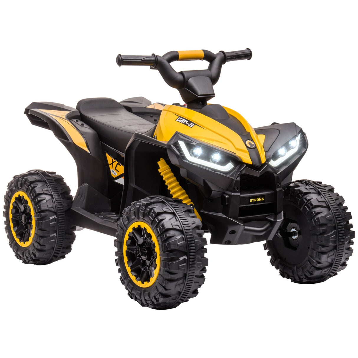 easycomfort easycomfort quad elettrico per bambini 12v 2 velocita ruote larghe con sospensioni e fari led eta 3 5 anni giallo