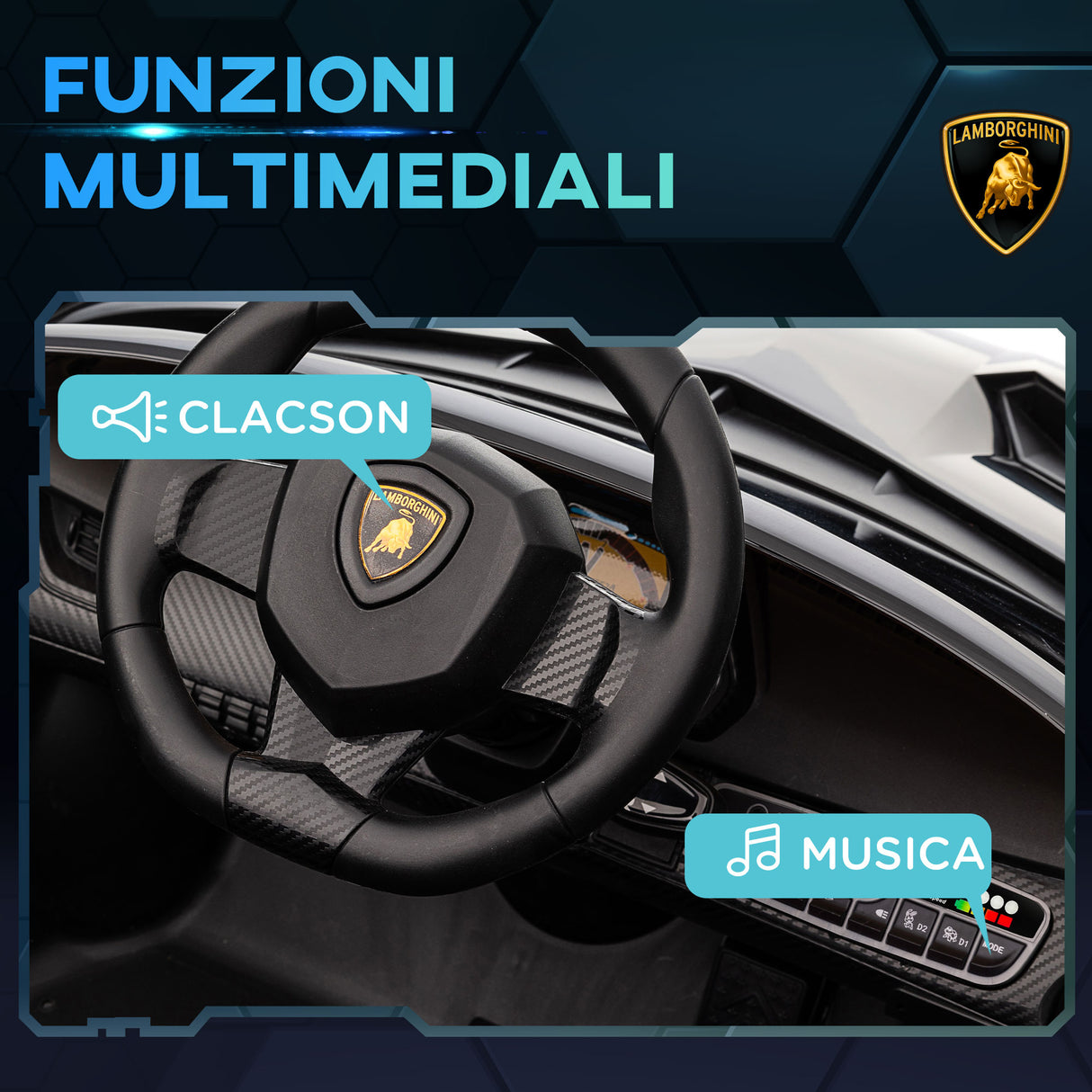 easycomfort easycomfort macchina elettrica per bambini lamborghini veneno 12v con telecomando eta 3 6 anni nero