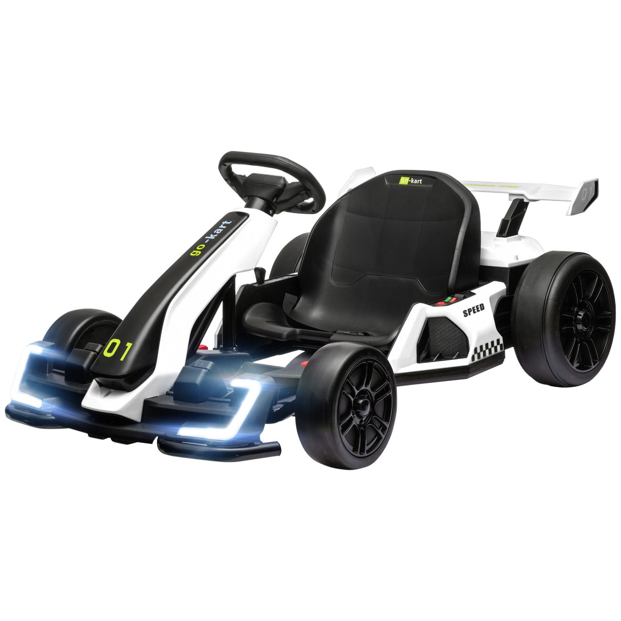 easycomfort easycomfort go kart elettrico per bambini 6 12 anni 24v 12kmh con seggiolino regolabile bianco