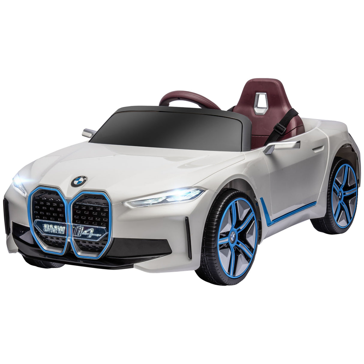easycomfort easycomfort macchina elettrica per bambini 3 8 anni con licenza bmw con telecomando clacson e fari 115x67x45 cm bianca