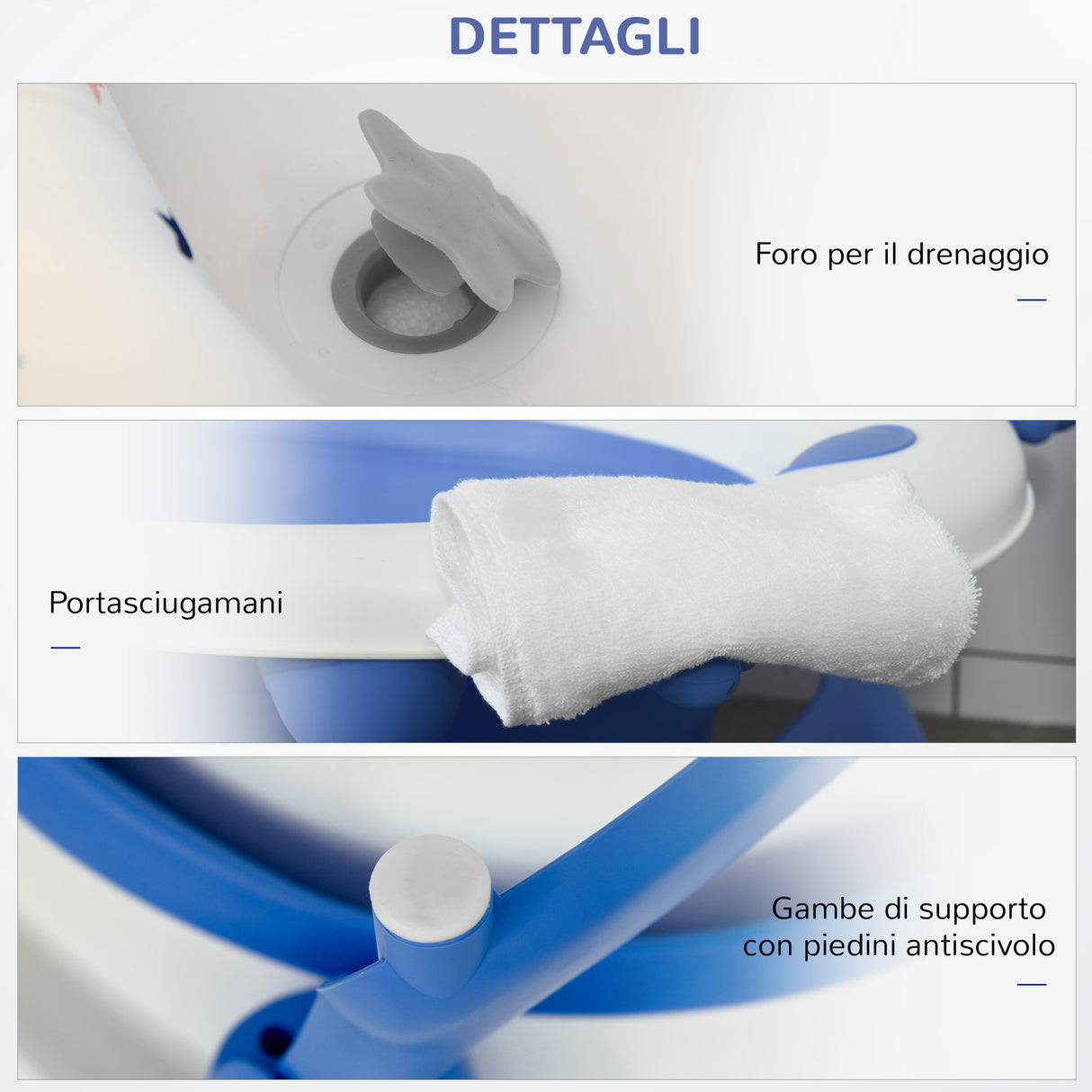 easycomfort easycomfort vaschetta bagnetto pieghevole per bambini 0 3 anni con indicatore di temperatura e cuscino 81 5x50 5x23 5 cm blu