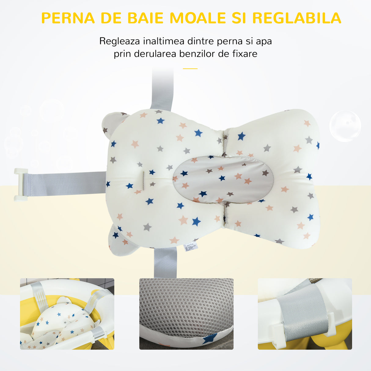 easycomfort easycomfort vaschetta bagnetto pieghevole per bambini 0 3 anni con indicatore di temperatura e cuscino 81 5x50 5x23 5 cm giallo