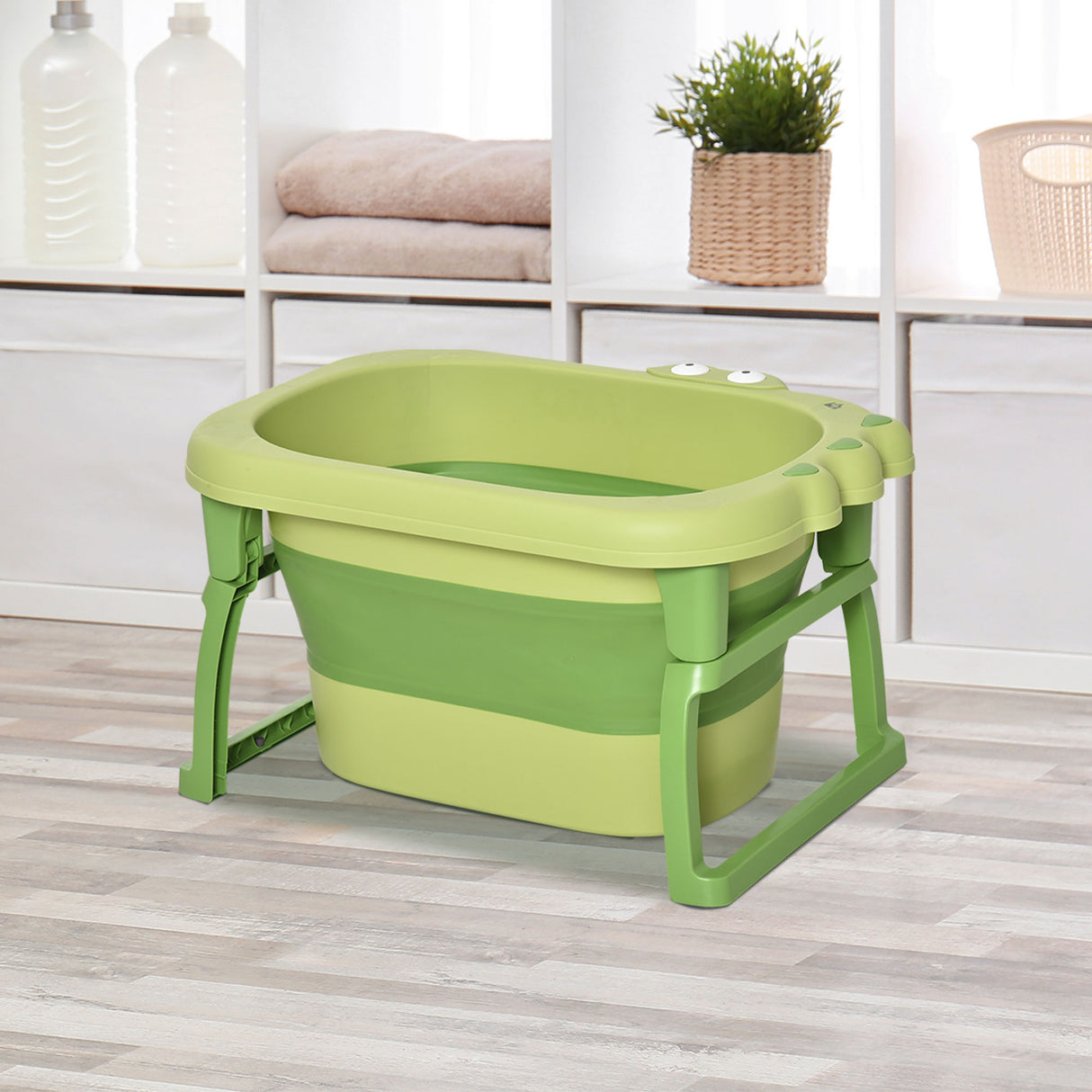 easycomfort easycomfort vaschetta bagnetto pieghevole per bimbi 0 6 anni in plastica antiscivolo verde 75 3x55 4x43cm