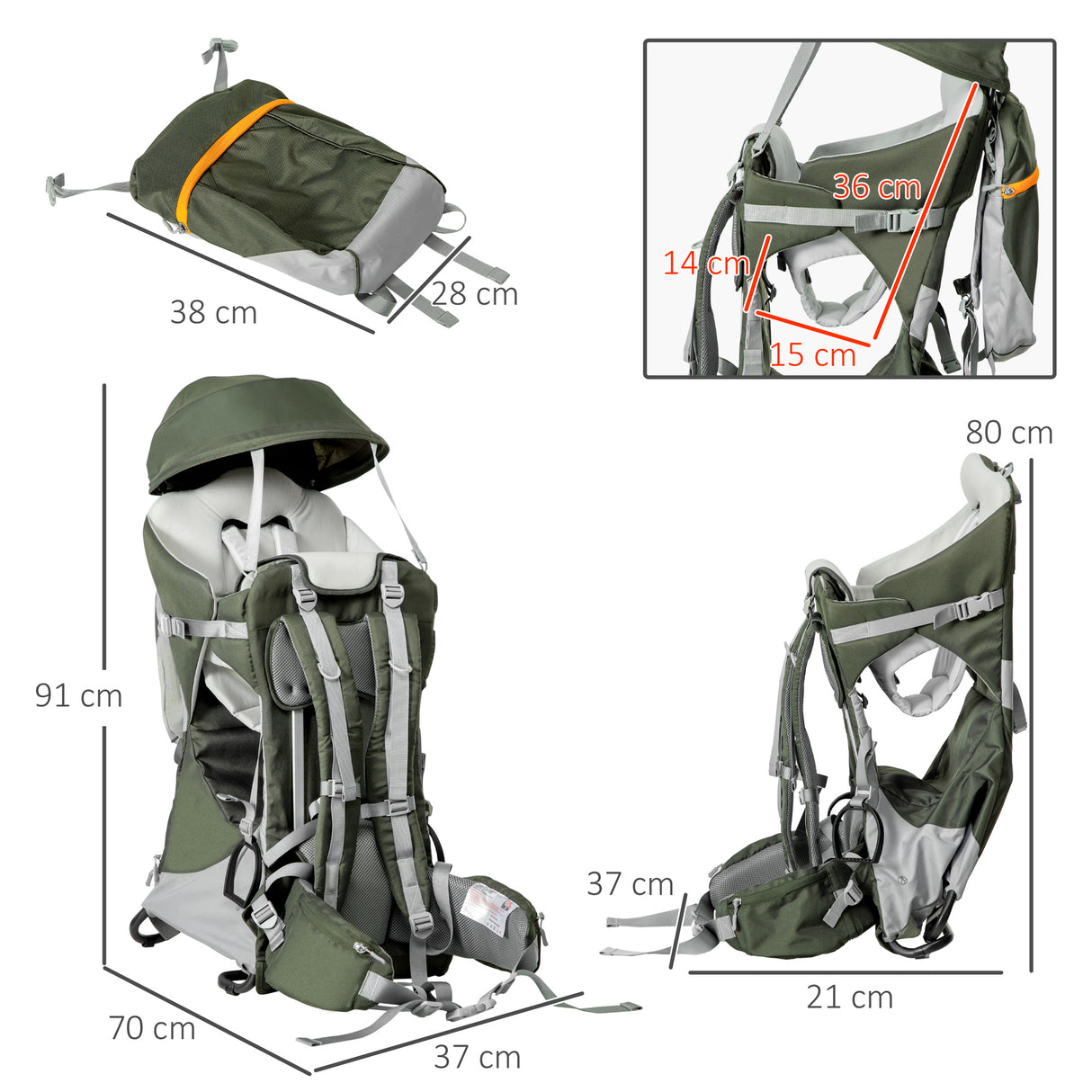 easycomfort easycomfort zaino porta bimbo fino a 18 kg eta 6 36 mesi in alluminio con tettuccio cintura e spallacci regolabili