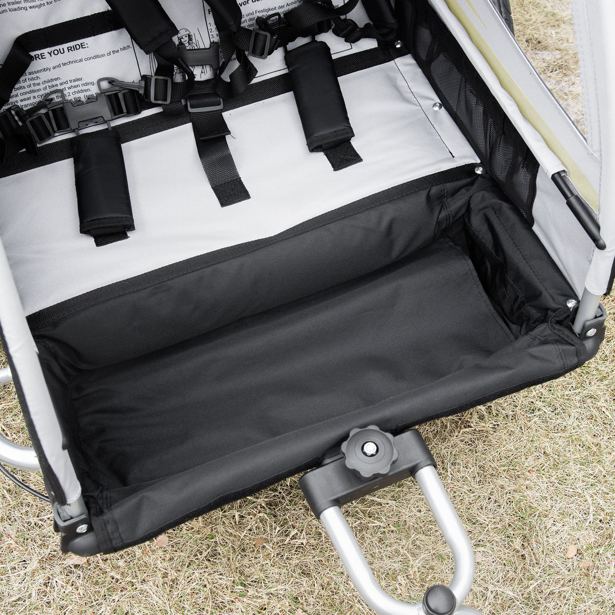 easycomfort easycomfort rimorchio per bicicletta per 2 bambini 2 in 1 passeggino con cinture di sicurezza catarifrangenti e bandierina giallo