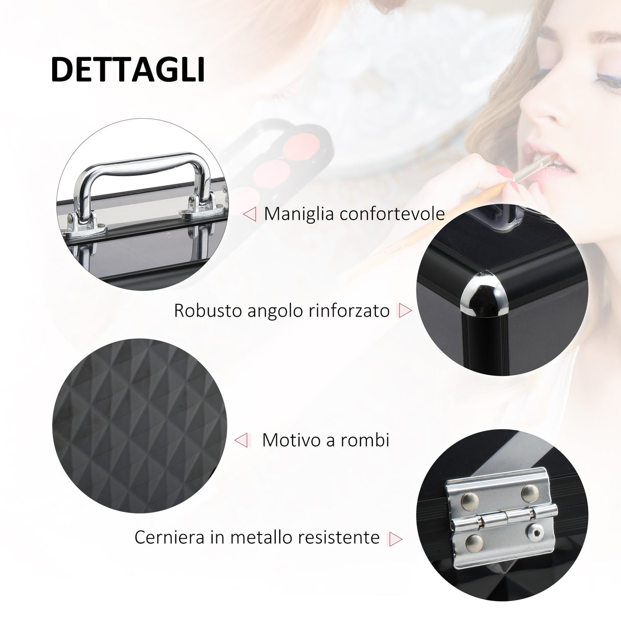easycomfort easycomfort valigetta make up porta trucchi professionale con vassoi estraibili telaio in alluminio 30x18.5x22cm ean 8054111848619