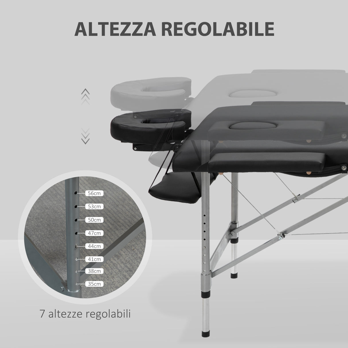 easycomfort easycomfort lettino per massaggio portatile e pieghevole con altezza regolabile e seduta imbottita 186x71x62 83 cm nero