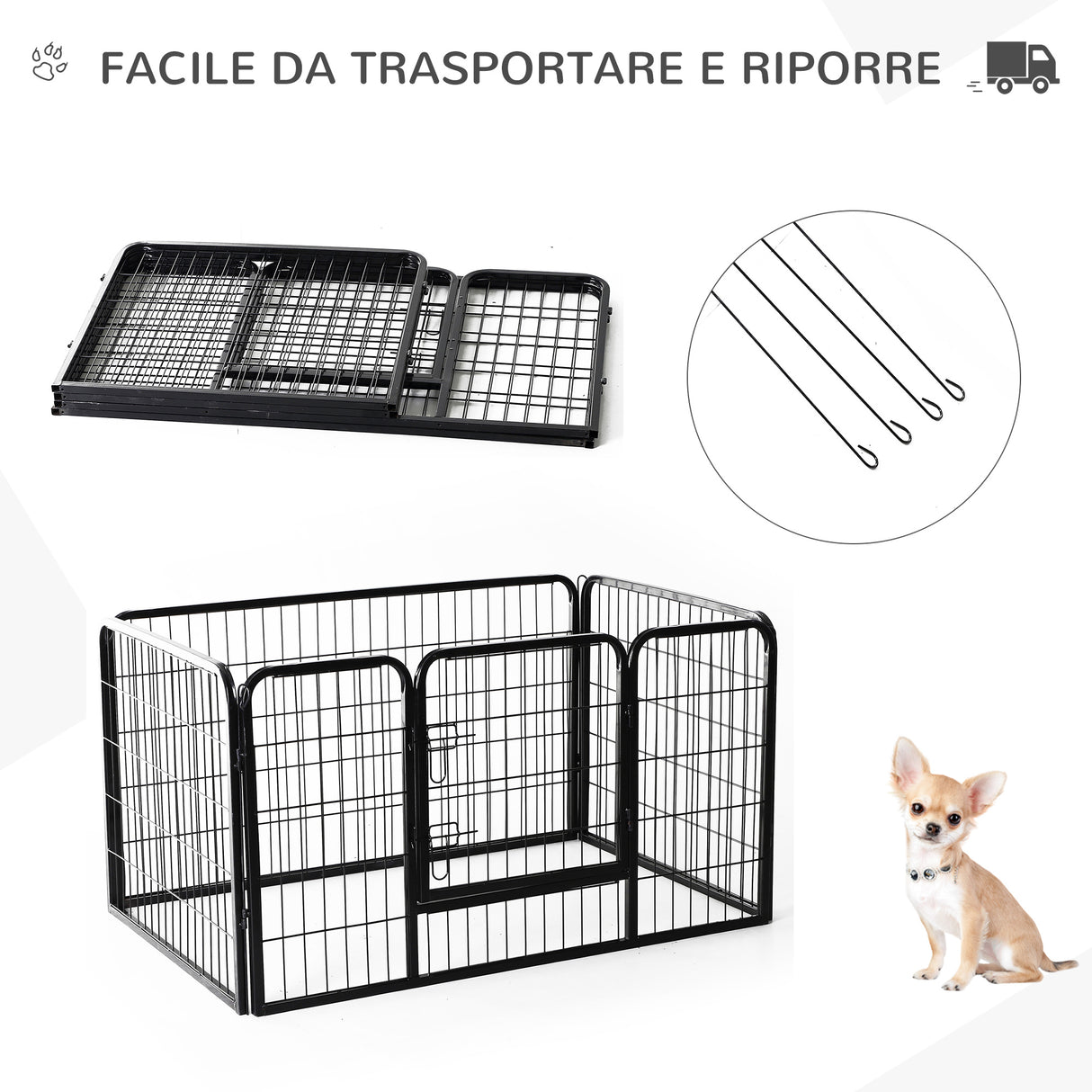 easycomfort easycomfort recinto modulare per animali domestici 125x80x70cm ean 8054111848992