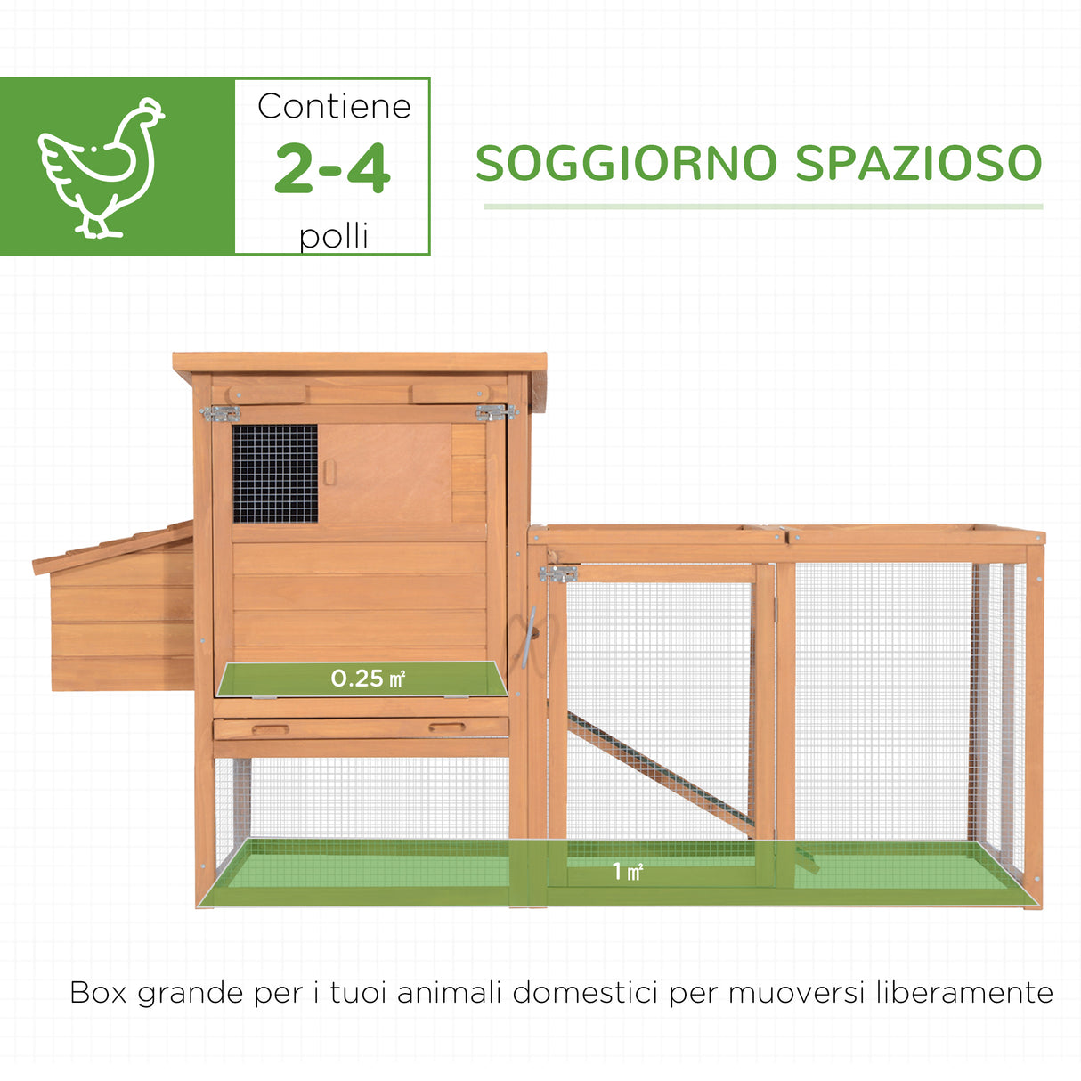 easycomfort easycomfort pollaio da giardino gabbia per galline da esterno con zona di corsa e nido in legno