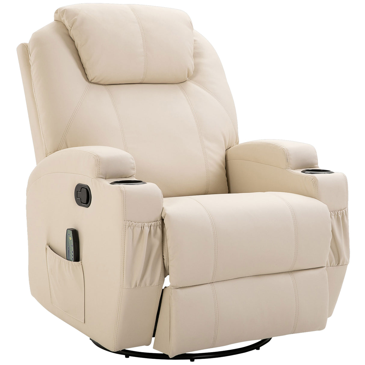 easycomfort easycomfort poltrona relax massaggiante con 8 punti 5 modalita e 2 intensita poltrona massaggiante elettrica reclinabile con poggiapiedi e girevole 84x92x109cm crema