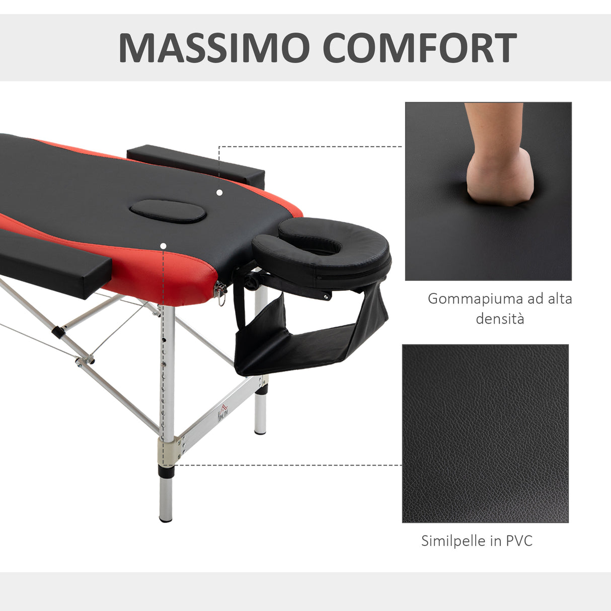 easycomfort easycomfort lettino massaggi portatile pieghevole e professionale in alluminio con altezza regolabile ean 8054144135908