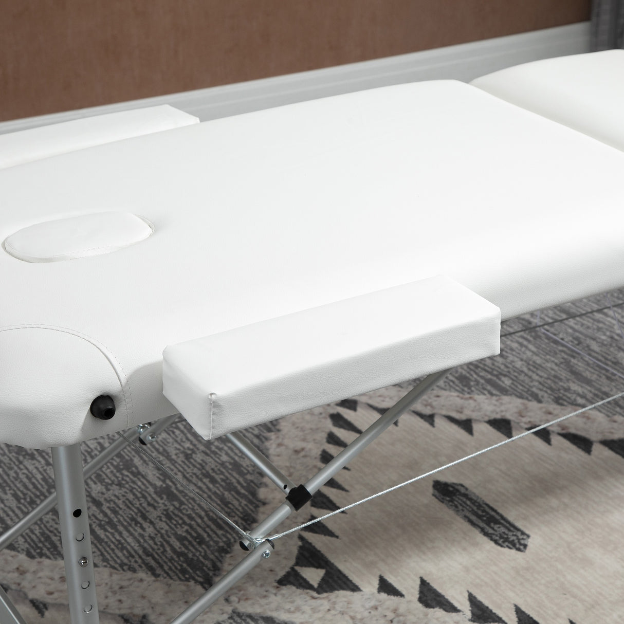 easycomfort easycomfort lettino massaggi portatile pieghevole e professionale in alluminio bianco 215x60x61 84cm