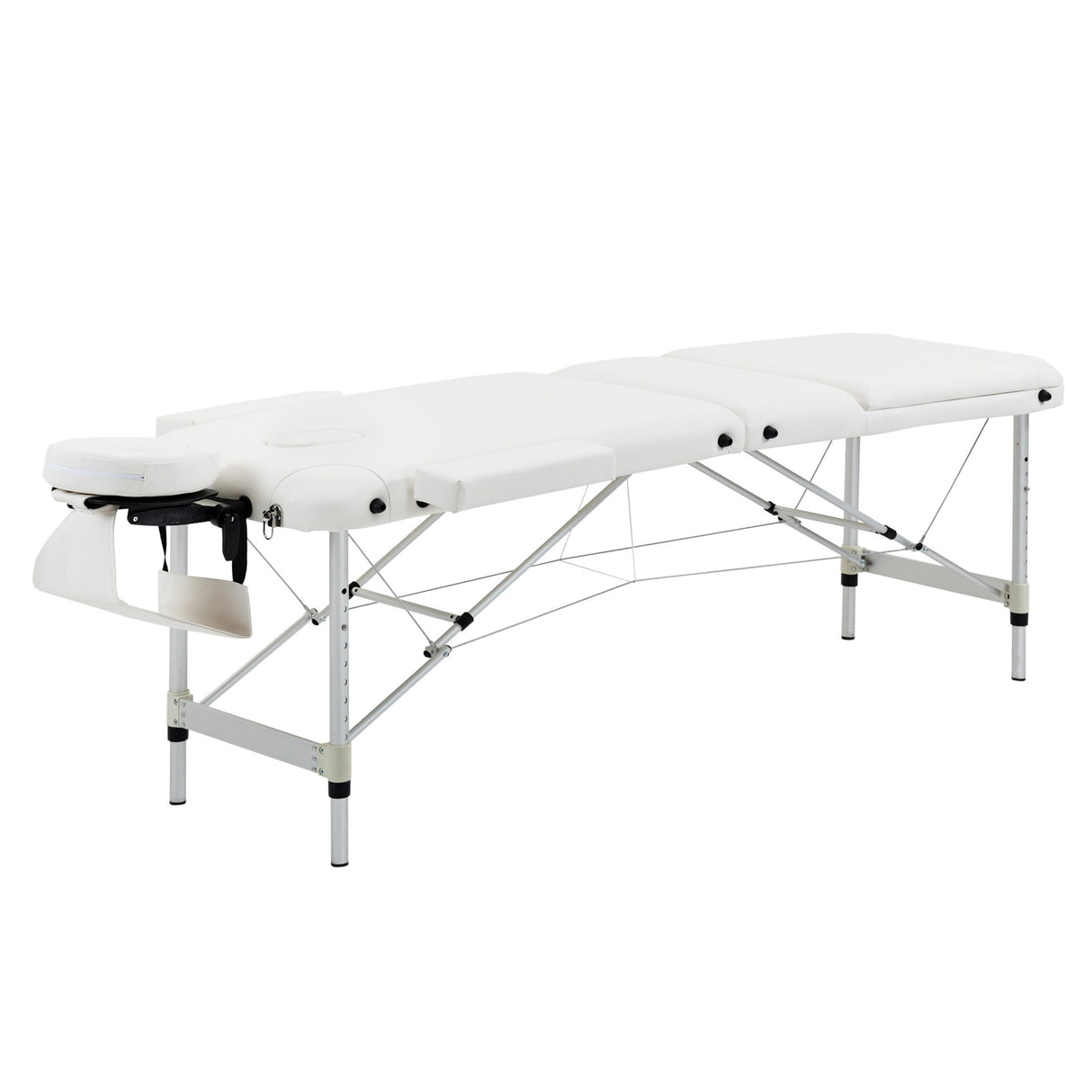 easycomfort easycomfort lettino massaggi portatile pieghevole e professionale in alluminio bianco 215x60x61 84cm