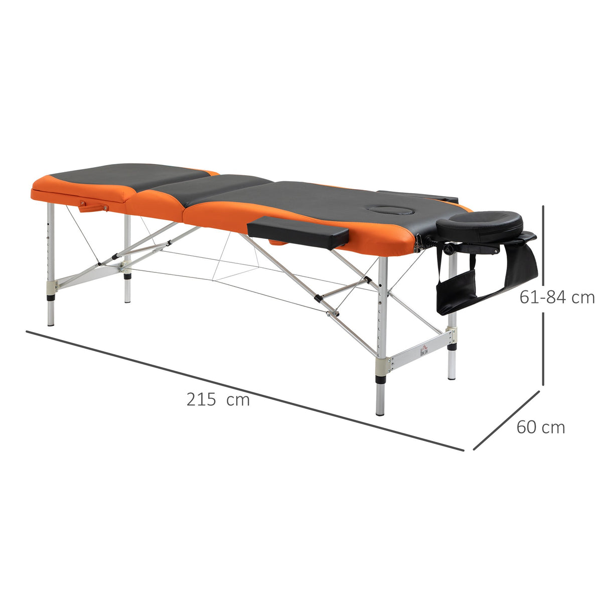 easycomfort easycomfort lettino massaggi professionale pieghevole in alluminio nero e arancione 215x 60 cm ean 8055776911007