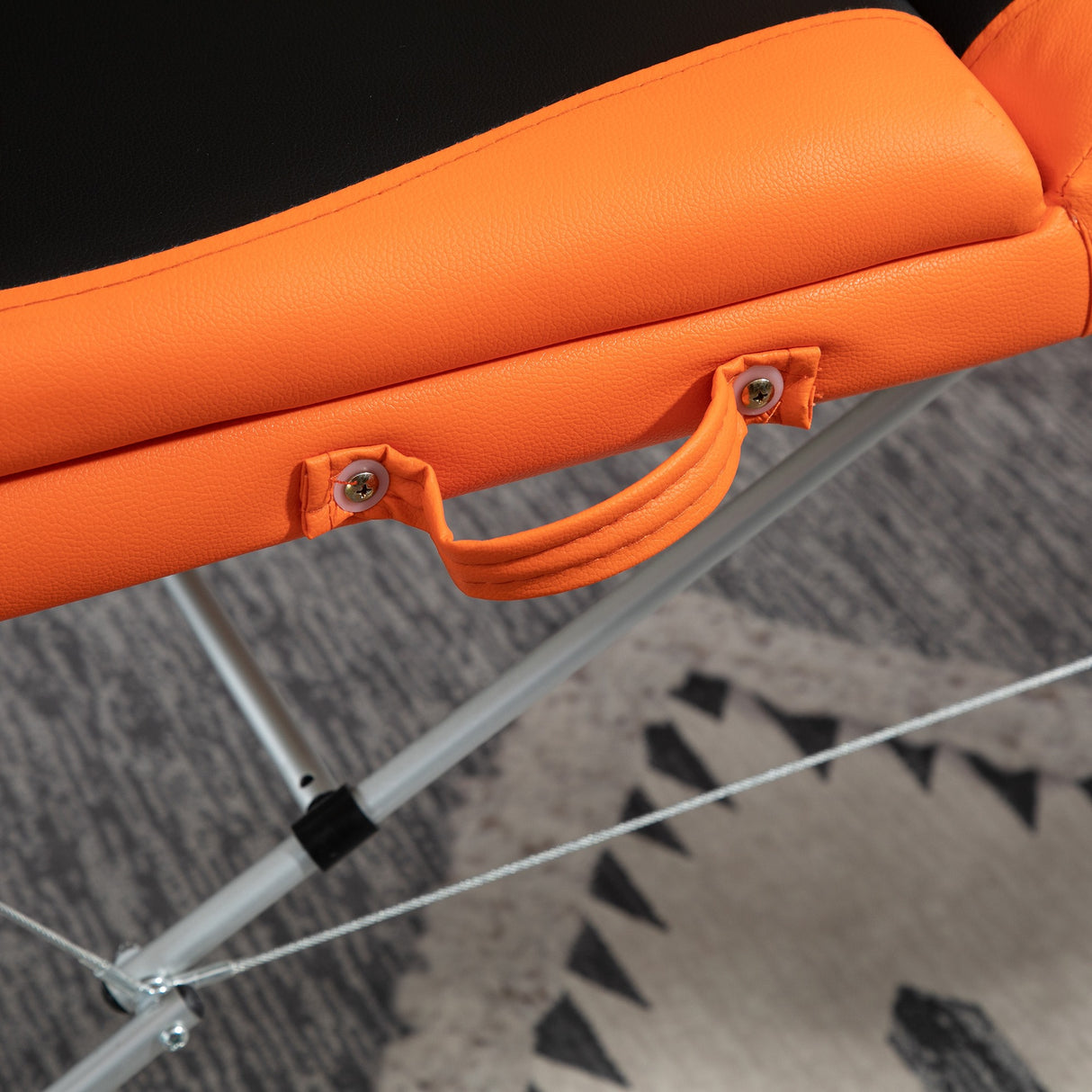 easycomfort easycomfort lettino massaggi professionale pieghevole in alluminio nero e arancione 215x 60 cm ean 8055776911007