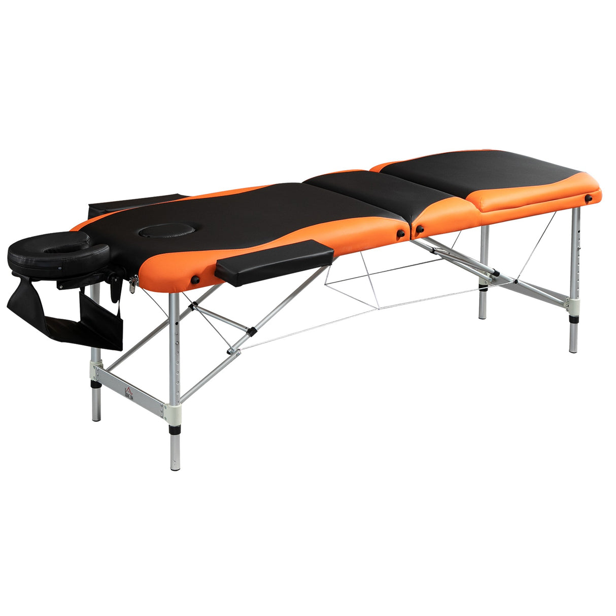 easycomfort easycomfort lettino massaggi professionale pieghevole in alluminio nero e arancione 215x 60 cm ean 8055776911007