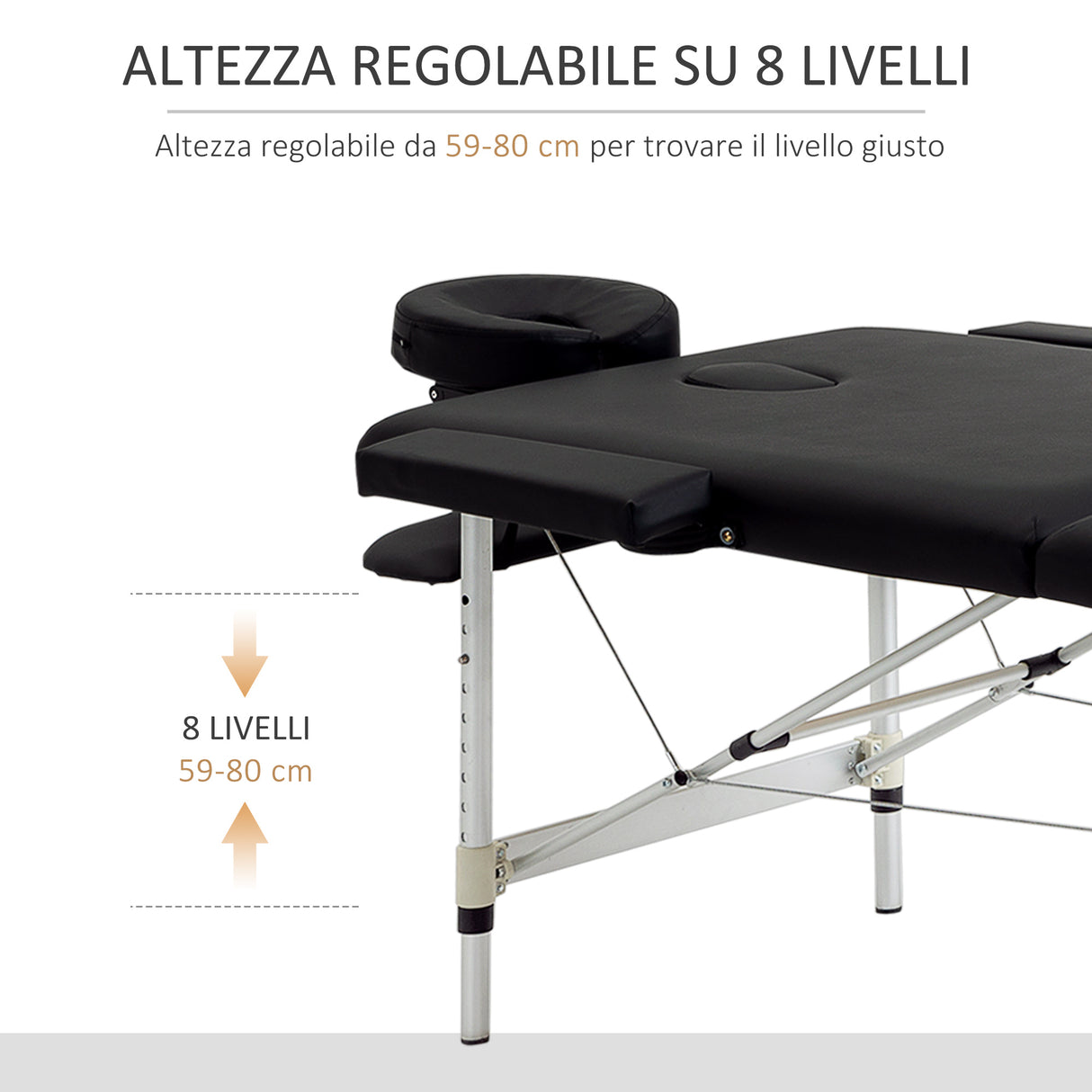easycomfort easycomfort lettino massaggio pieghevole in legno altezza regolabile e custodia da trasporto per estetista e terapista nero ean 8054144137025