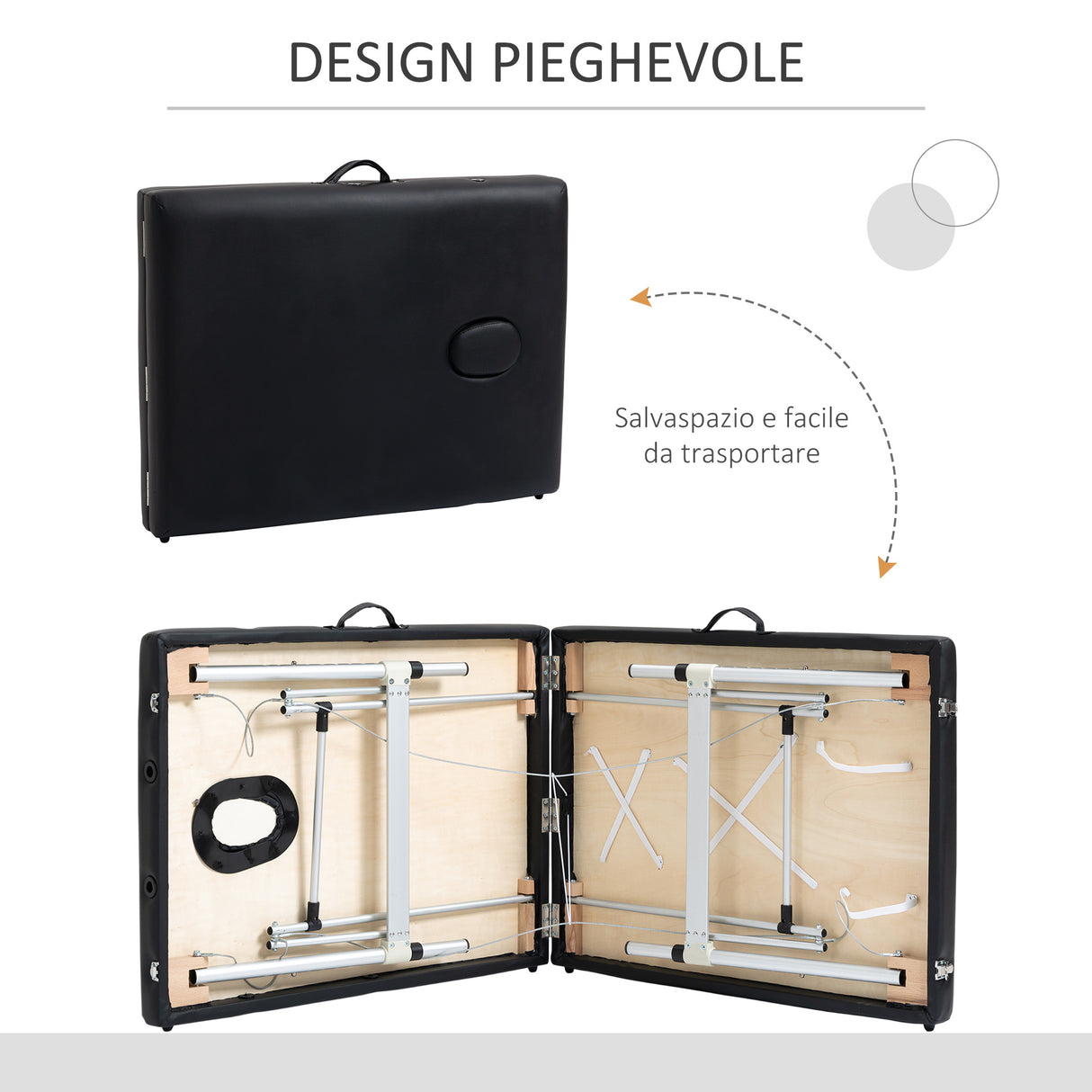 easycomfort easycomfort lettino massaggio pieghevole in legno altezza regolabile e custodia da trasporto per estetista e terapista nero ean 8054144137025