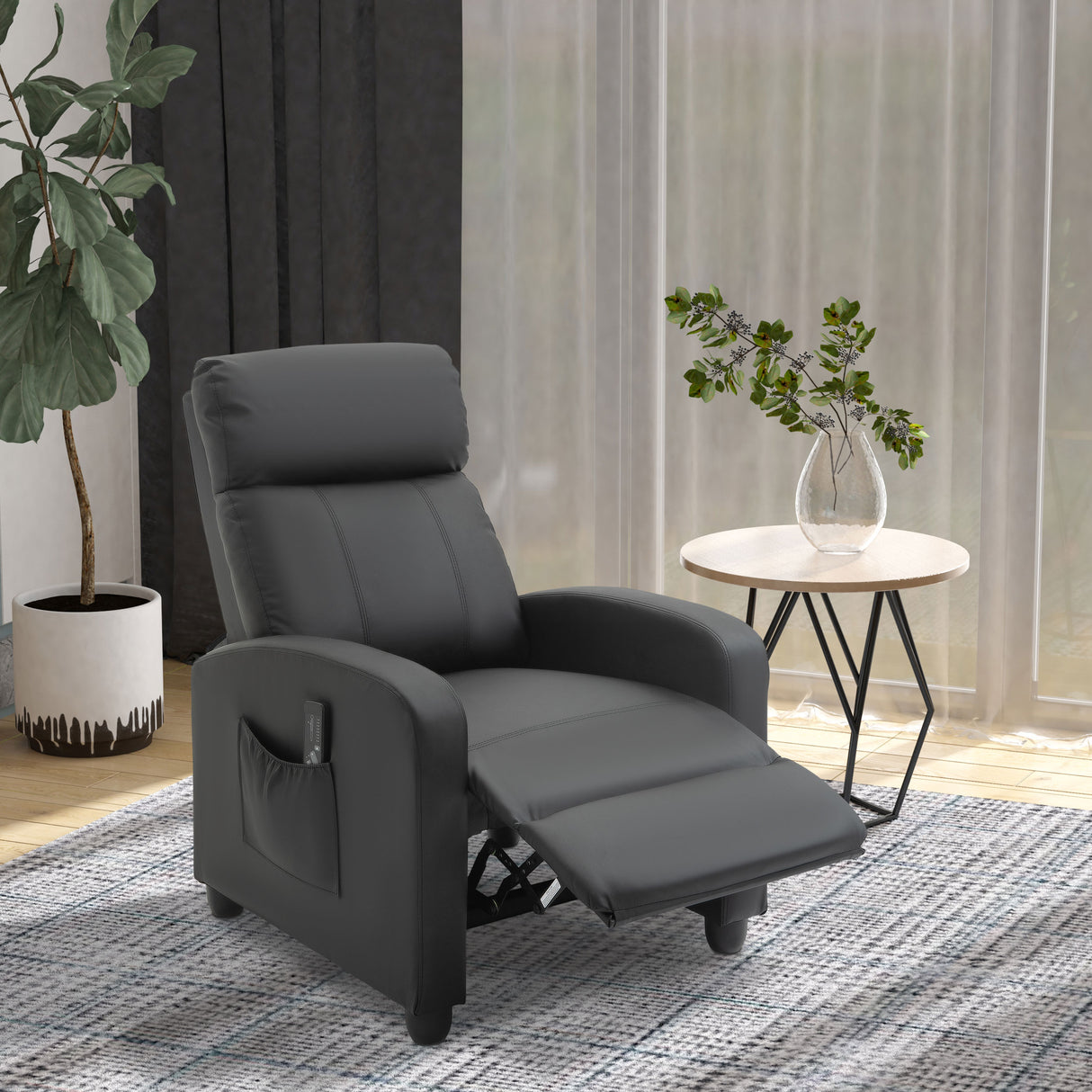 easycomfort easycomfort poltrona relax massaggiante con telecomando e 8 programmi reclinazione e poggiapiedi 68x88x98cm crema