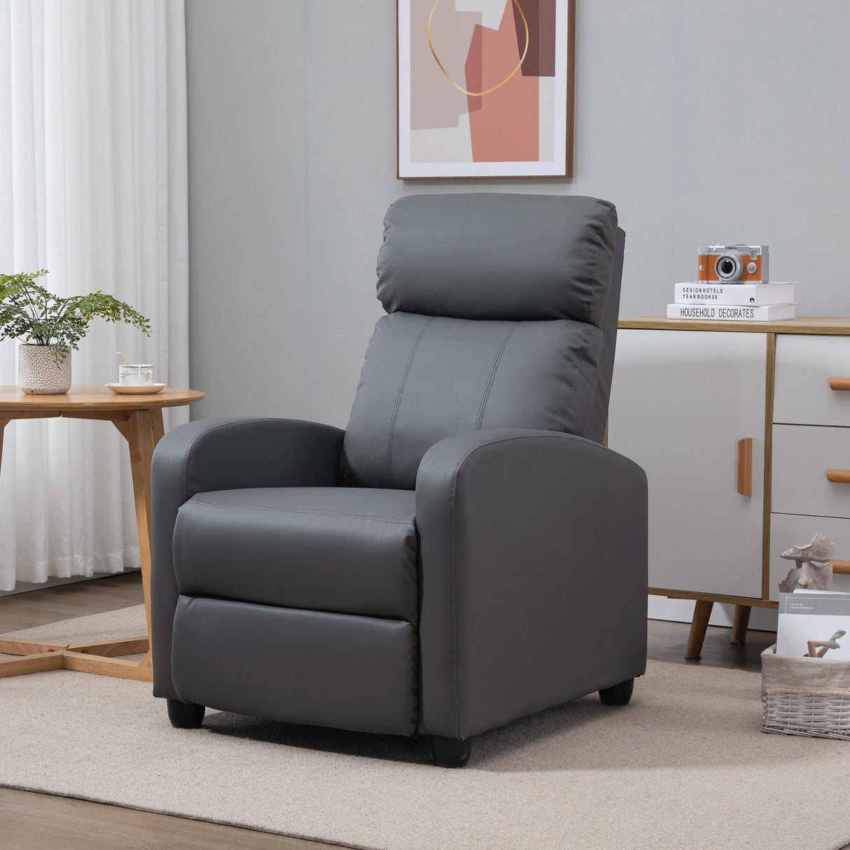 easycomfort easycomfort poltrona relax massaggiante con telecomando e 8 programmi reclinazione e poggiapiedi 68x88x98cm grigio