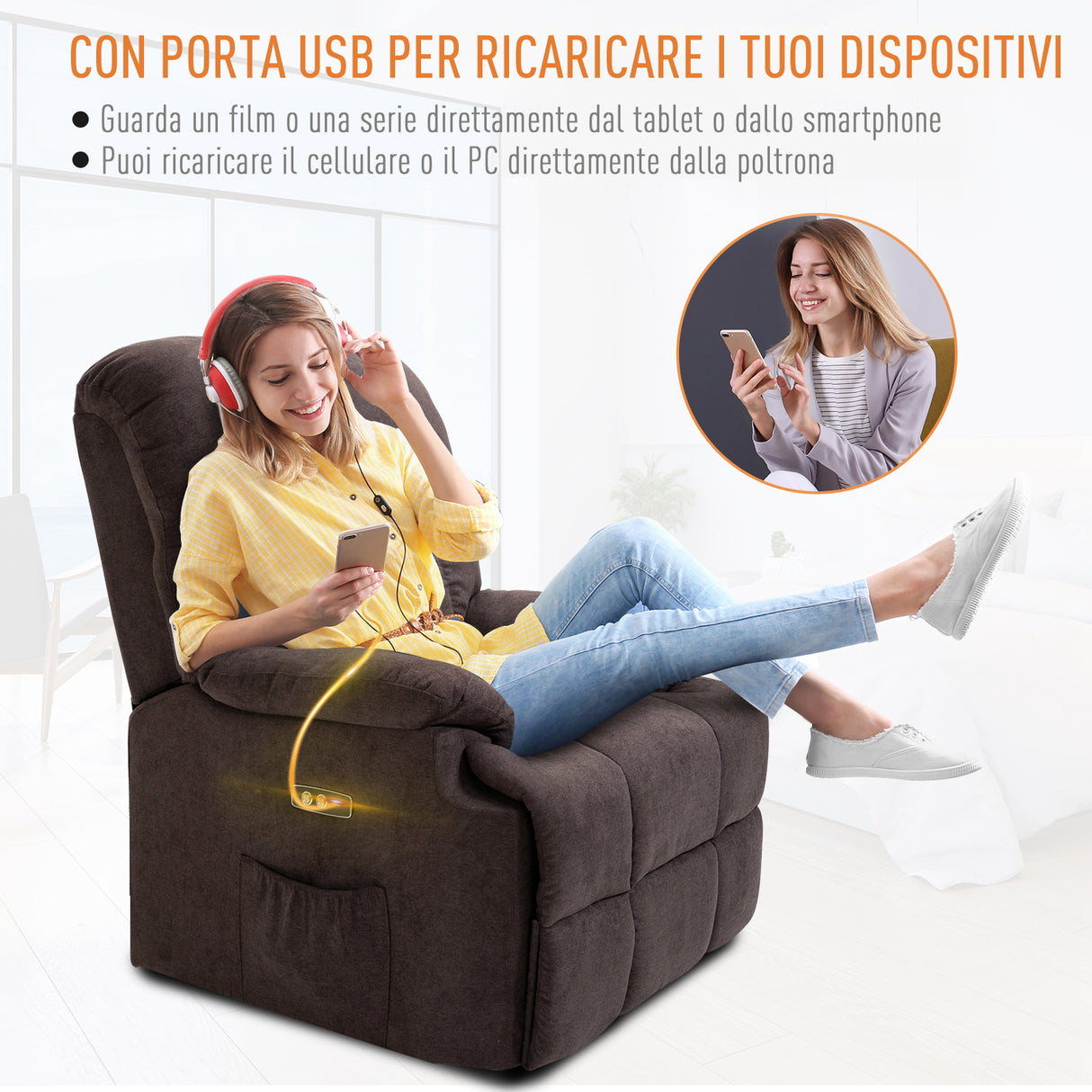 easycomfort easycomfort poltrona relax elettrica reclinabile con alzata assistita marrone 80x97x104cm