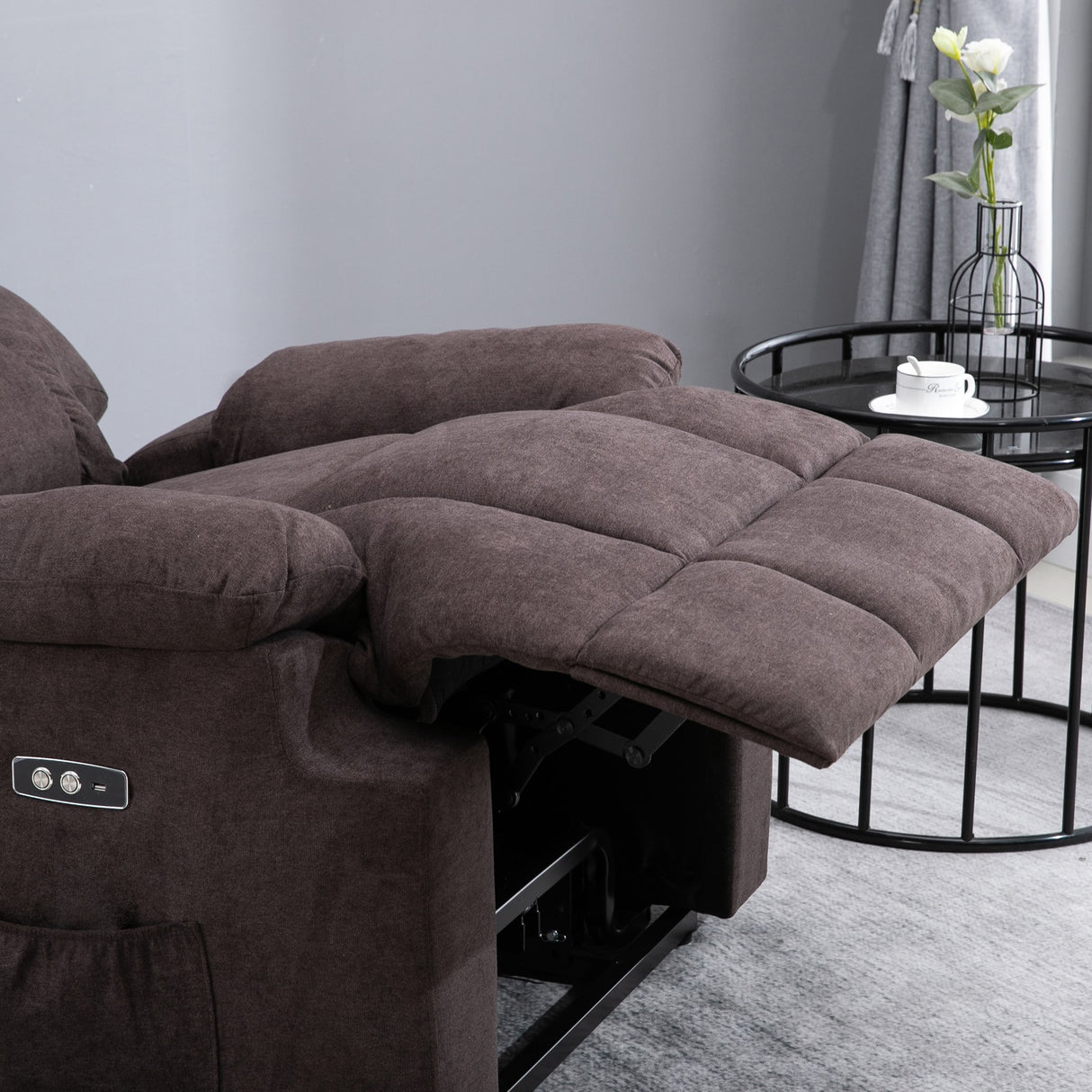 easycomfort easycomfort poltrona relax elettrica reclinabile con alzata assistita marrone 80x97x104cm