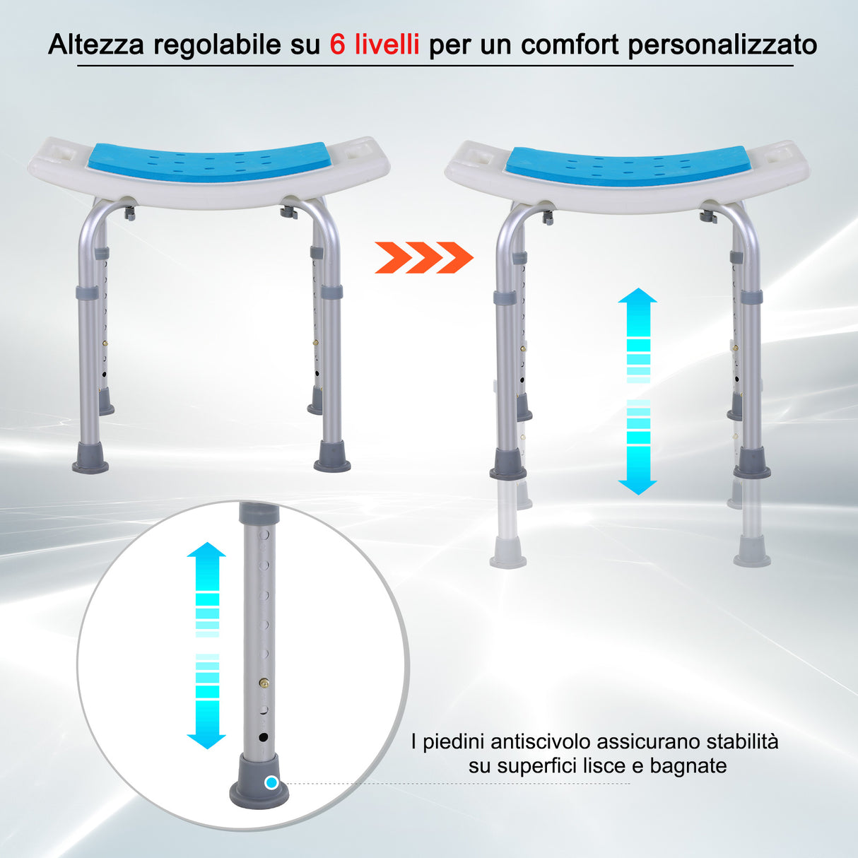 easycomfort easycomfort sgabello da doccia alluminio e plastica antiscivolo altezze regolabili ean 8054111840545