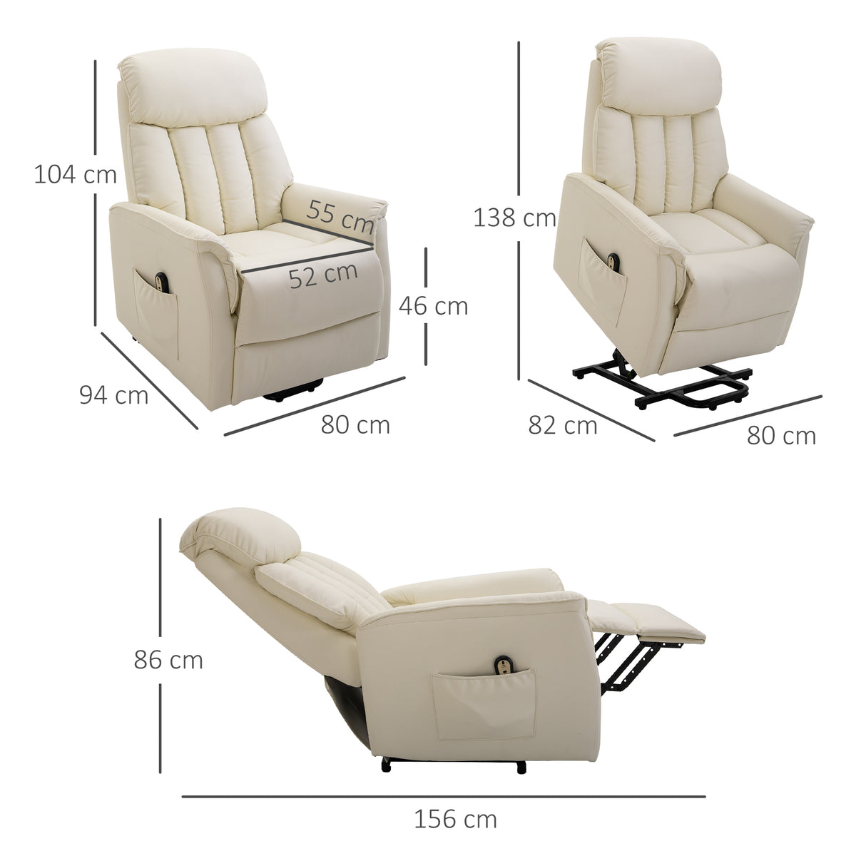 easycomfort easycomfort poltrona relax alzapersone con telecomando reclinabile con poggiapiedi crema ean 8055776913964