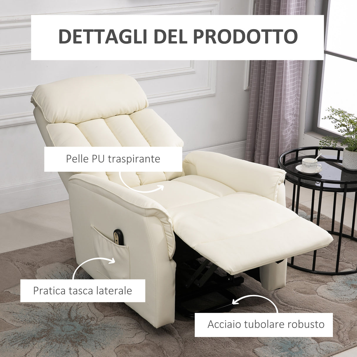 easycomfort easycomfort poltrona relax alzapersone con telecomando reclinabile con poggiapiedi crema ean 8055776913964