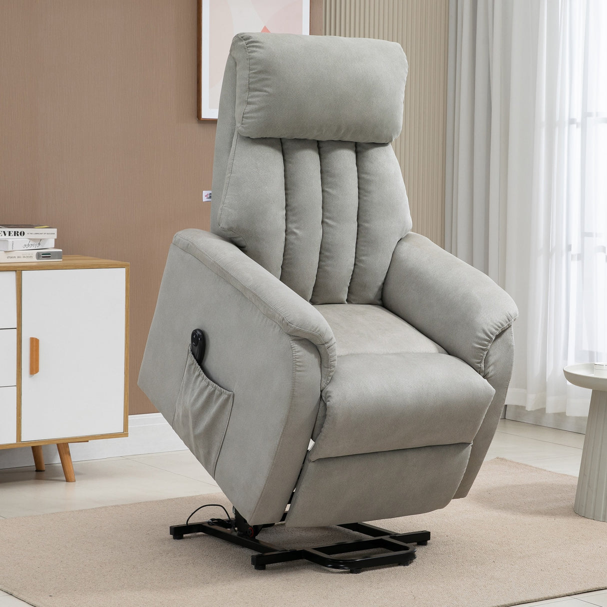 easycomfort easycomfort poltrona alzapersona reclinabile 150 max con telecomando e poggiapiedi 75x93x110 cm grigio