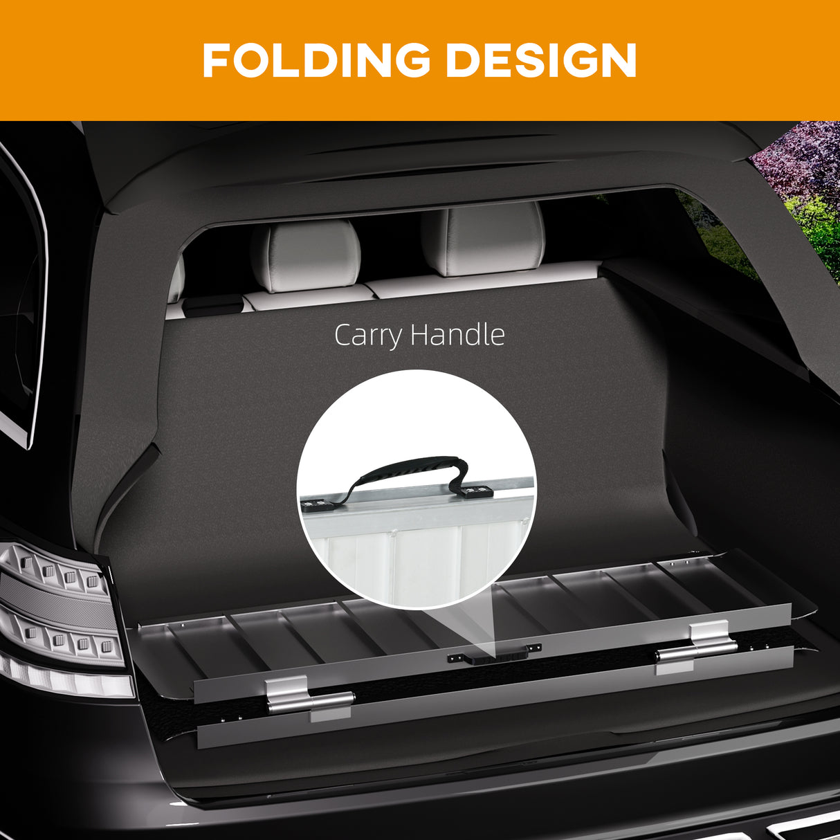 easycomfort easycomfort rampa per sedia a rotelle pieghevole in alluminio con deflettori e adesivi 122x73 6x5 1 cm nero