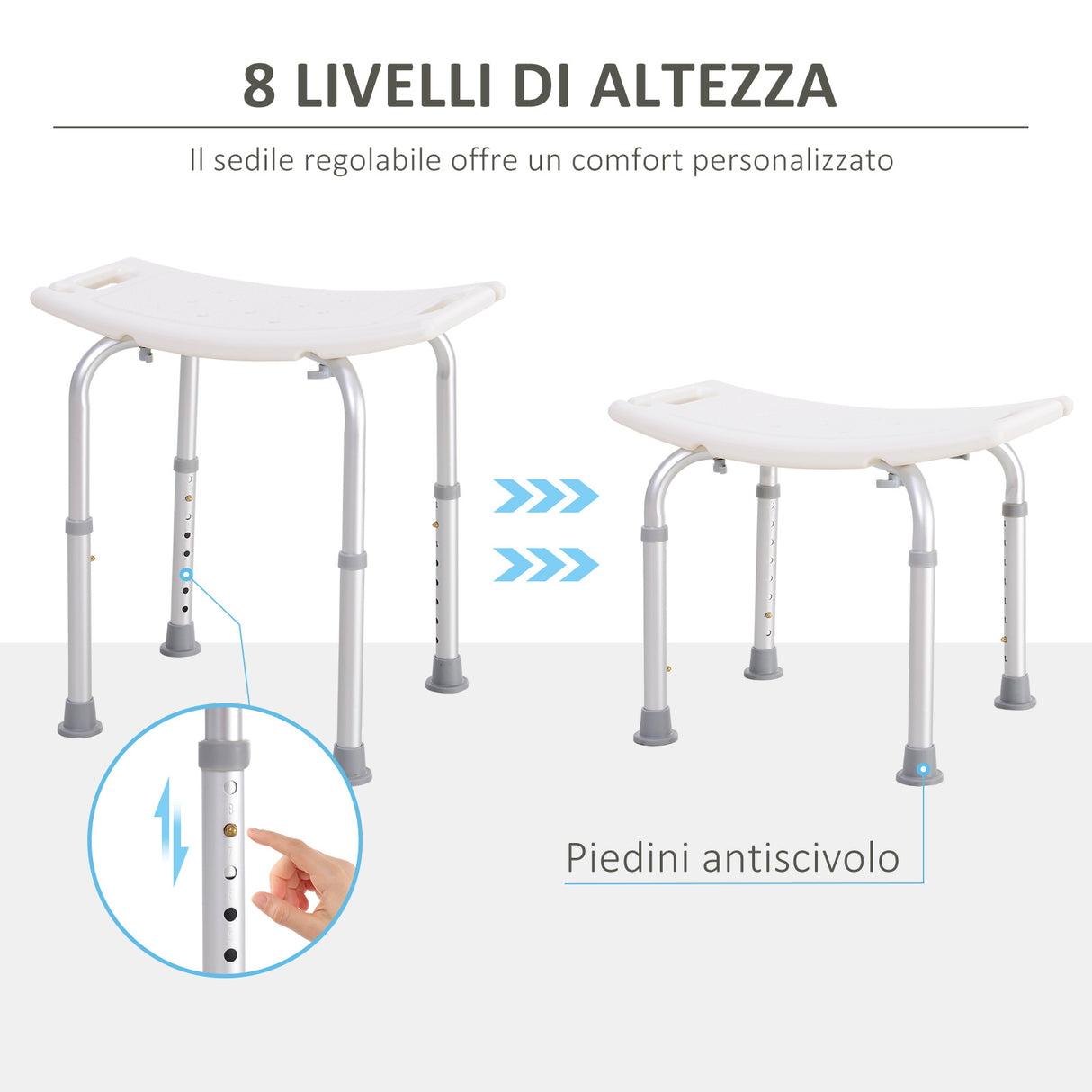 easycomfort easycomfort sgabello per doccia bagno antiscivolo bianco altezza regolabile ean 8054111843003