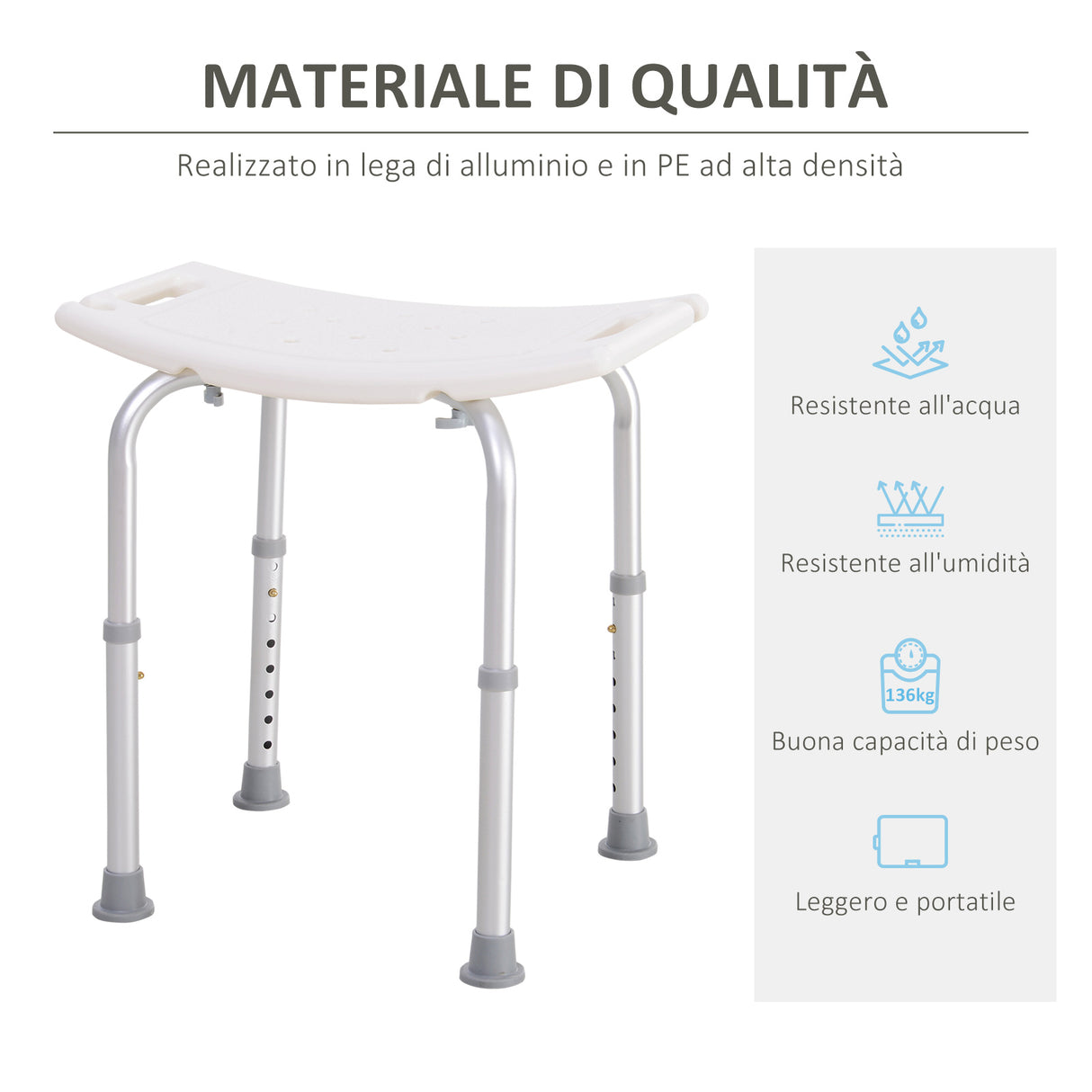 easycomfort easycomfort sgabello per doccia bagno antiscivolo bianco altezza regolabile ean 8054111843003