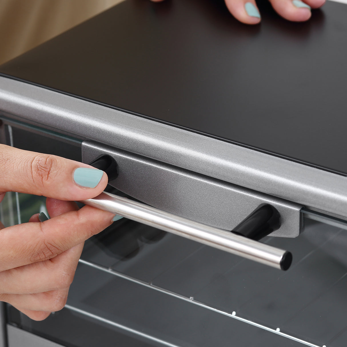 easycomfort easycomfort fornetto elettrico 10l temperatura regolabile e timer griglia e teglia incluse 750w 36.5x26x22cm argento nero