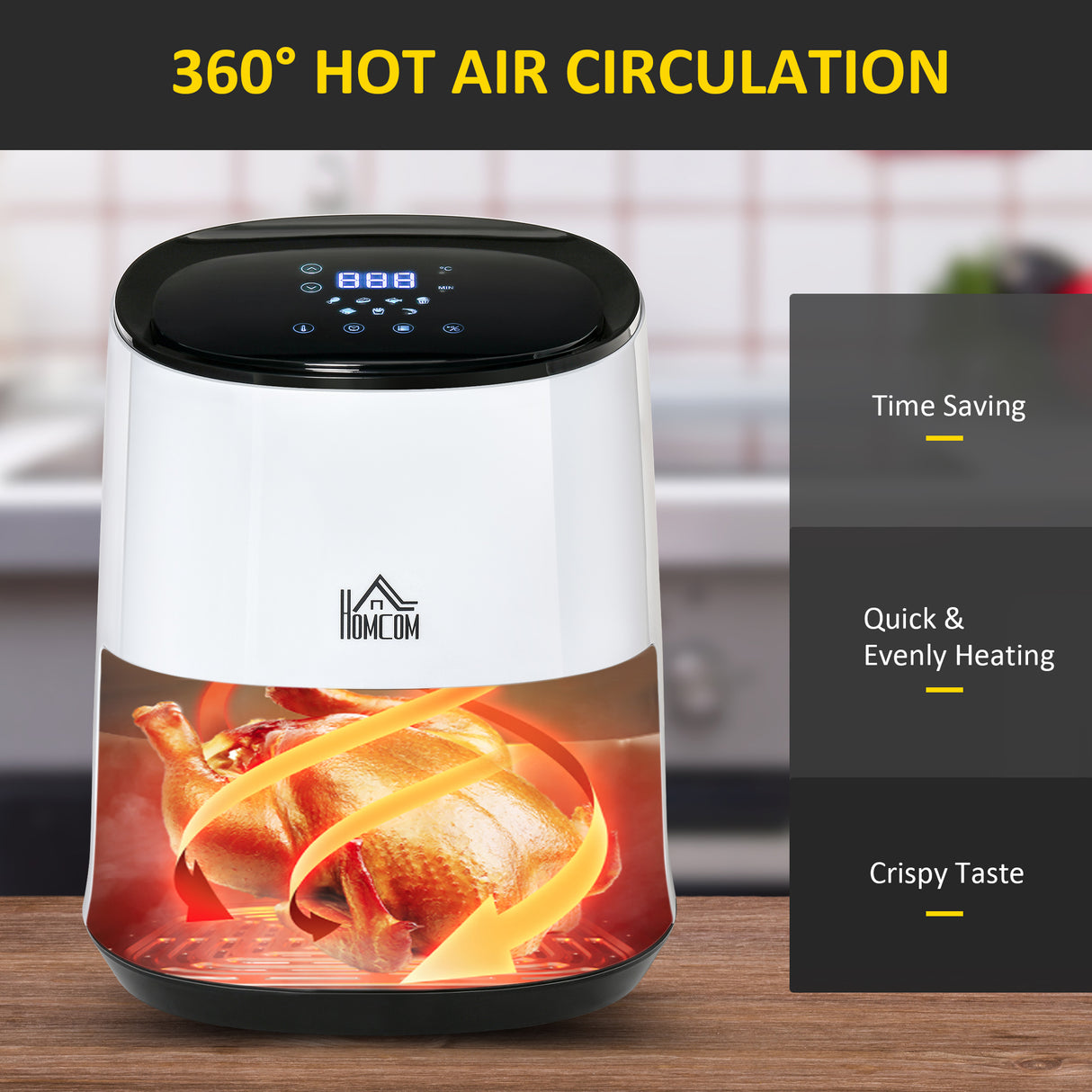 easycomfort easycomfort friggitrice ad aria 2 5l 1300w con 7 menu schermo led e tegame 33 9x24 9x29 9cm