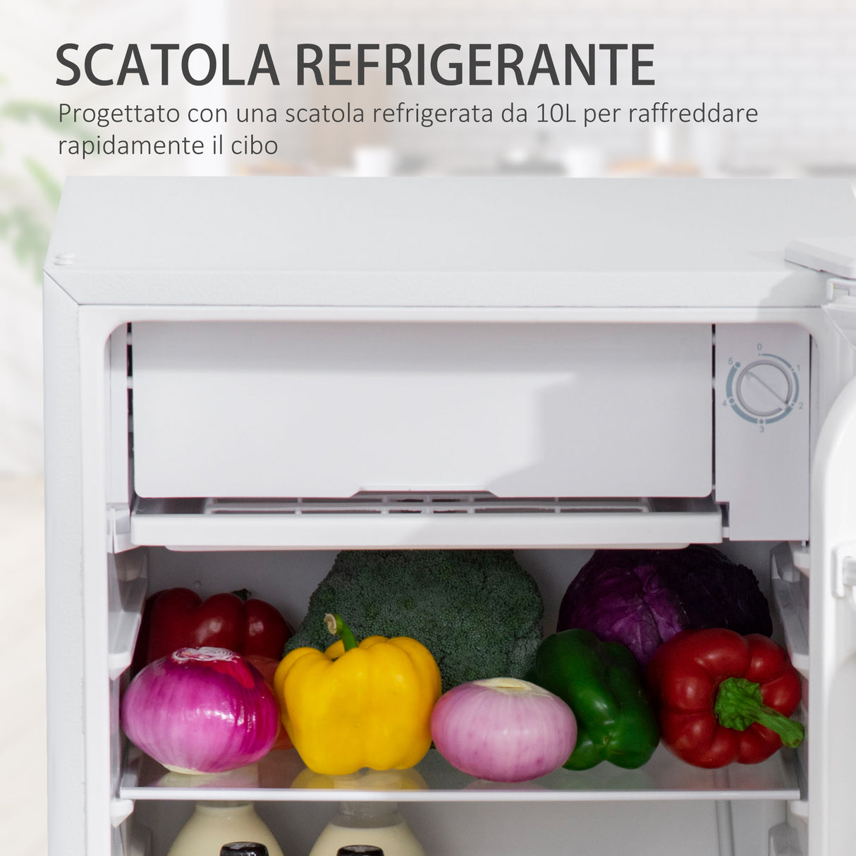 easycomfort easycomfort frigo portatile 91l con termostato regolabile scaffali a parete ripiani e 1 cassetto 47.5x44.2x84 cm