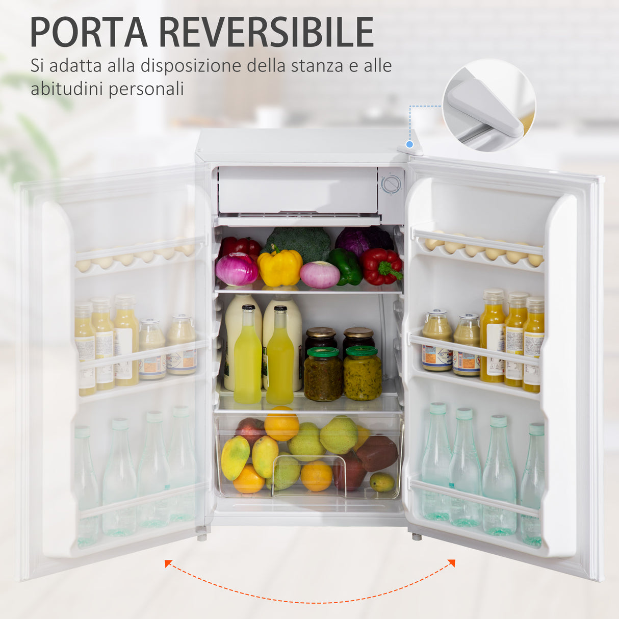 easycomfort easycomfort frigo portatile 91l con termostato regolabile scaffali a parete ripiani e 1 cassetto 47.5x44.2x84 cm