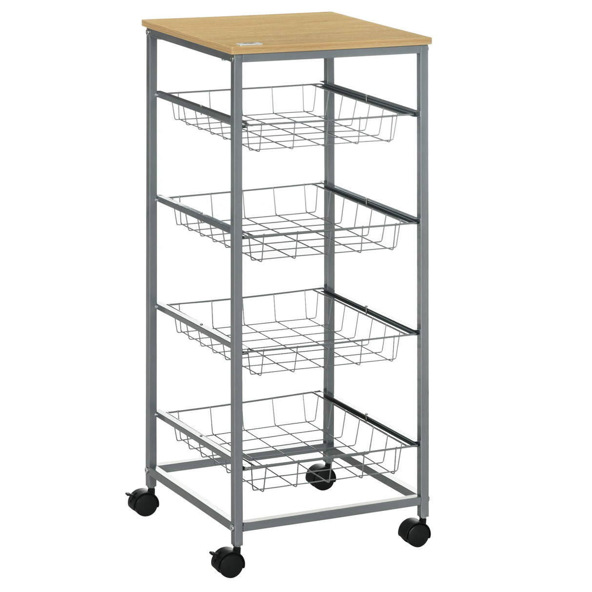 easycomfort easycomfort carrello da cucina con cesti estraibili in acciaio e ruote 36.5x36.5x89cm ean 8054111841207