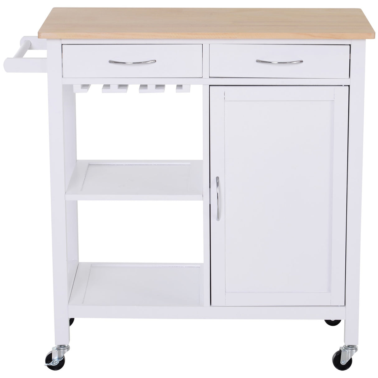 easycomfort easycomfort carrello da cucina classico 2 cassetti in legno 88.5x40x86cm ean 8054144134314