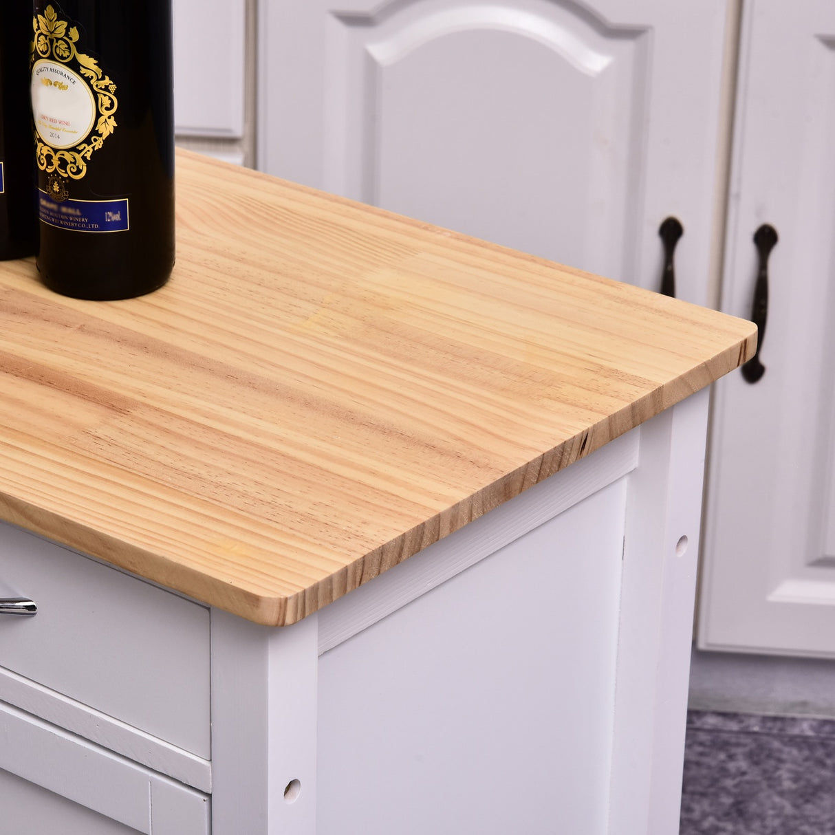 easycomfort easycomfort carrello da cucina classico 2 cassetti in legno 88.5x40x86cm ean 8054144134314