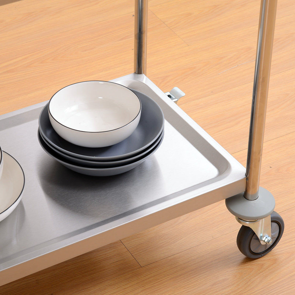 easycomfort easycomfort carrello portavivande da cucina 2 ripiani in acciaio inox 71x41x81cm ean 8054144139425