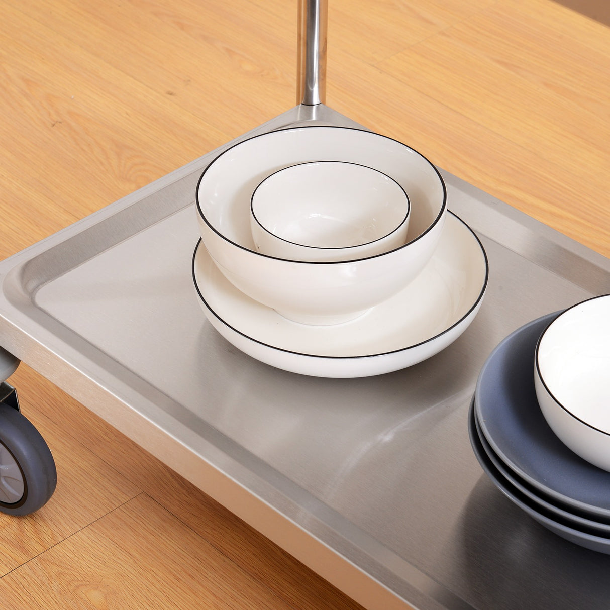 easycomfort easycomfort carrello portavivande da cucina 2 ripiani in acciaio inox 71x41x81cm ean 8054144139425