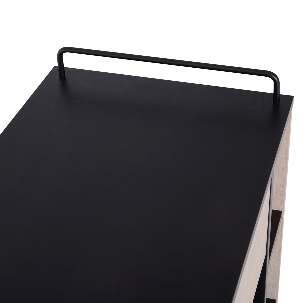 easycomfort easycomfort mobiletto da cucina con cassetti e ruote in legno rovere e nero 76.5x40x82cm ean 8054144132174