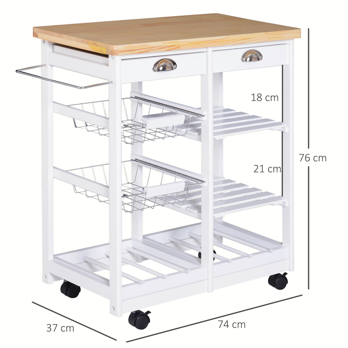 easycomfort easycomfort carrello da cucina con cassetti e portabottiglie legno e bianco ean 8054144134642
