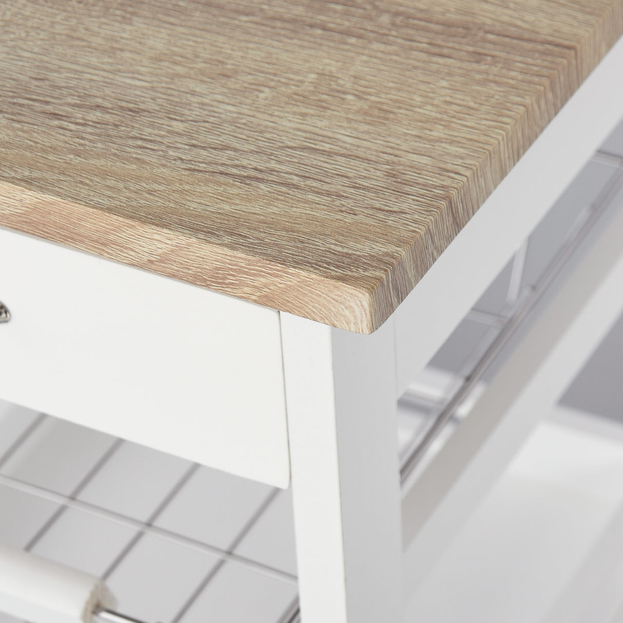 easycomfort easycomfort carrello da cucina salvaspazio in legno bianco con 4 ruote 37x37x82cm ean 8054111844161